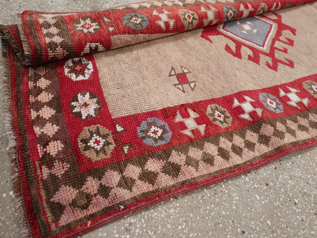 Antique Persian Camel Hair Serab Runner, No.31940 - Staging