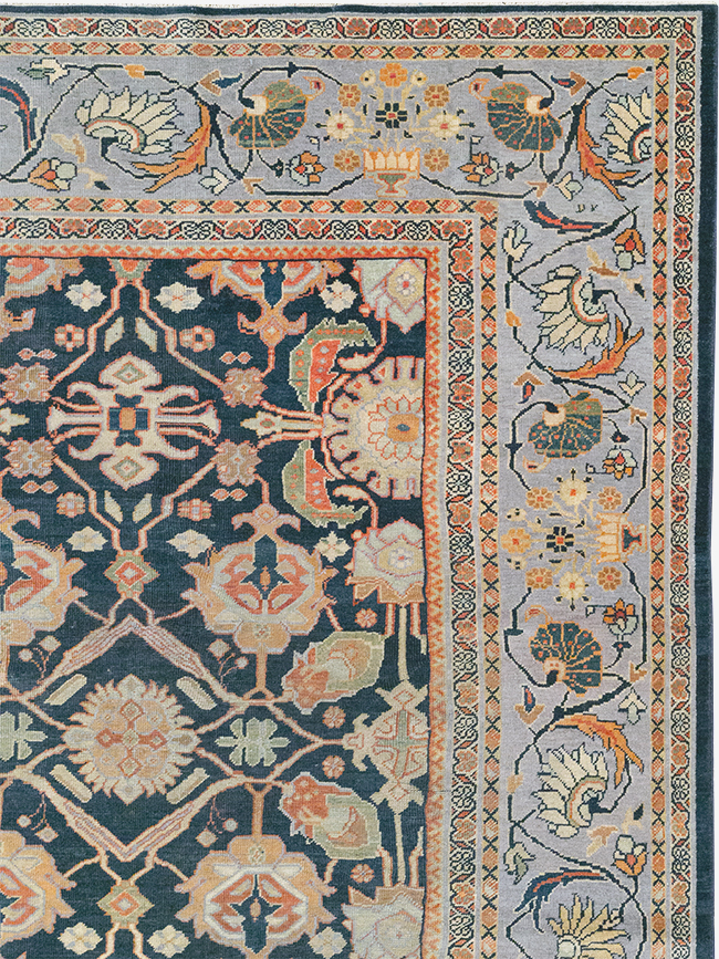 Antique Persian Mahal Room Size Carpet, No.31942 - Staging