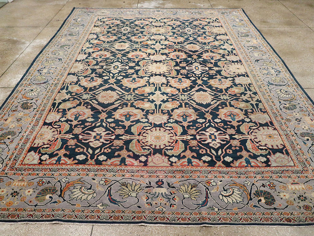 Antique Persian Mahal Room Size Carpet, No.31942 - Staging