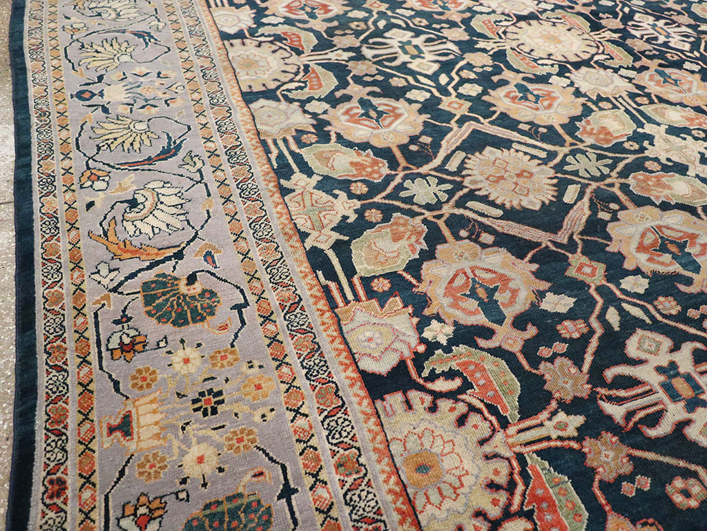 Antique Persian Mahal Room Size Carpet, No.31942 - Staging