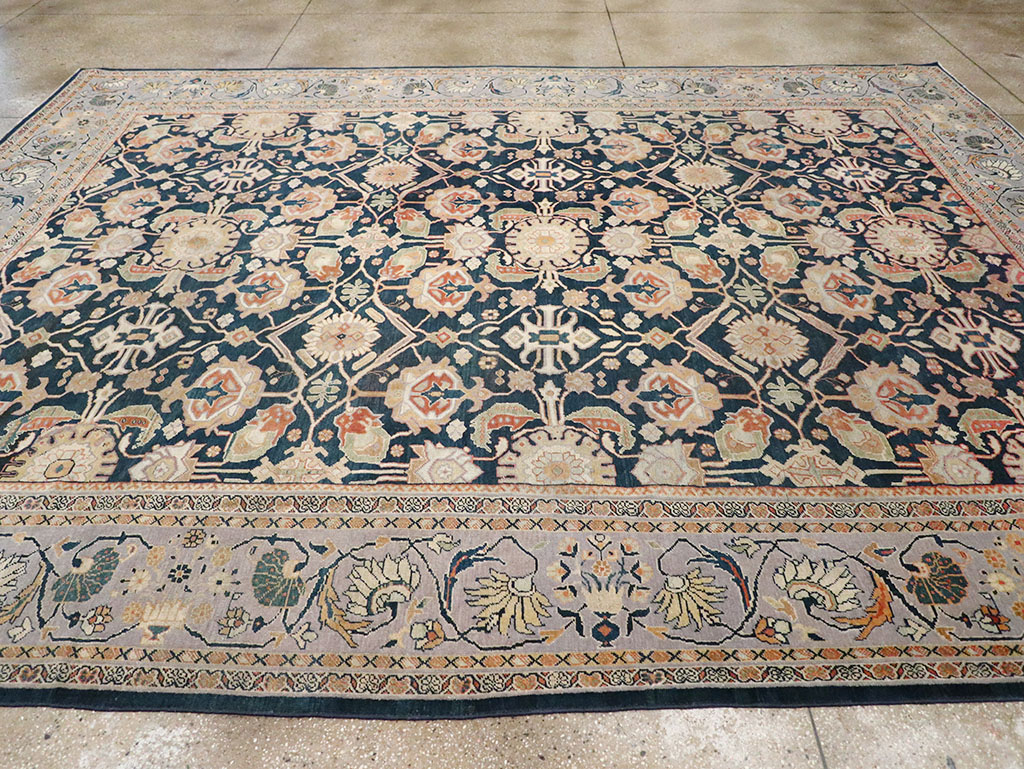 Antique Persian Mahal Room Size Carpet, No.31942 - Staging