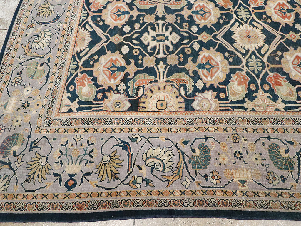 Antique Persian Mahal Room Size Carpet, No.31942 - Staging