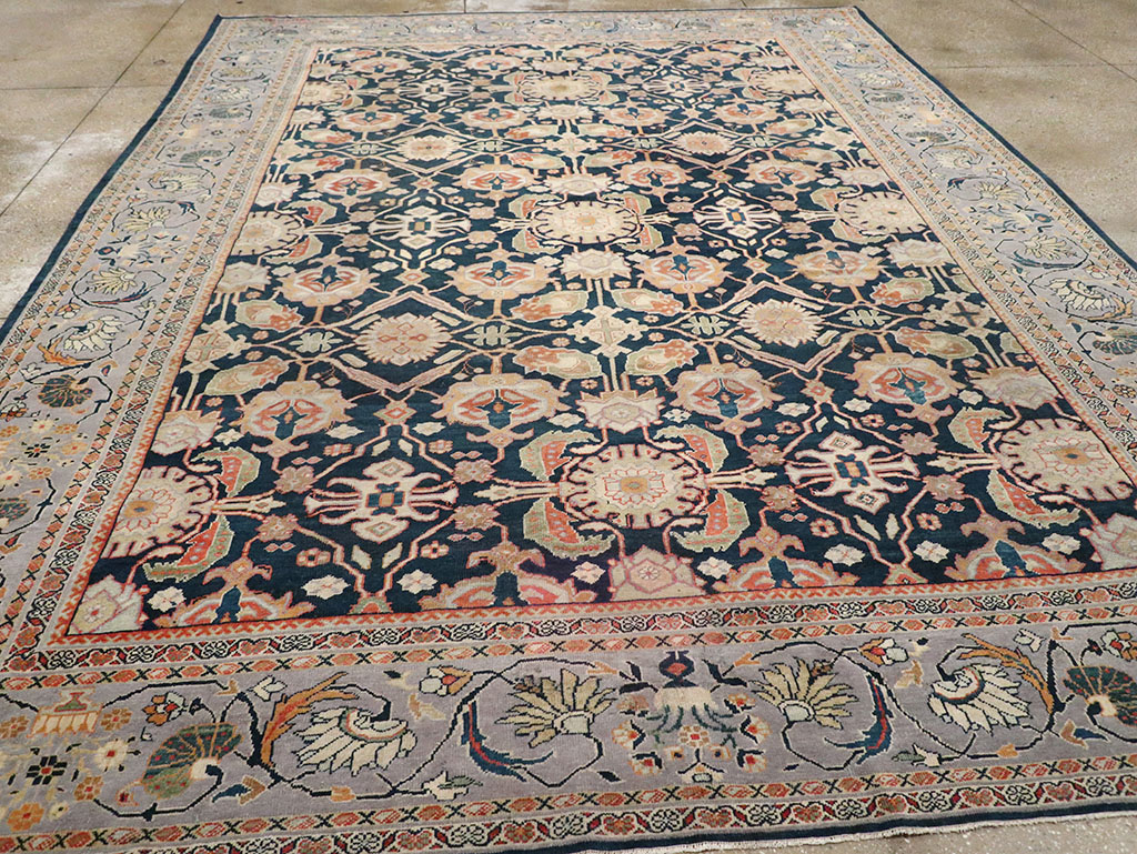 Antique Persian Mahal Room Size Carpet, No.31942 - Staging