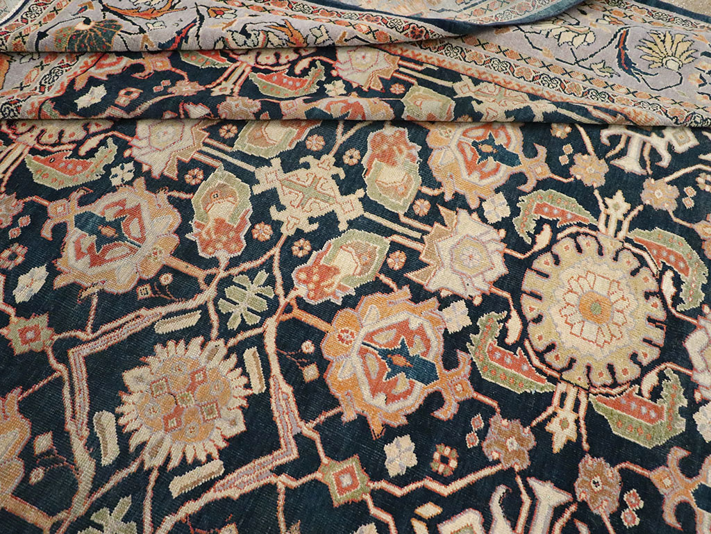 Antique Persian Mahal Room Size Carpet, No.31942 - Staging