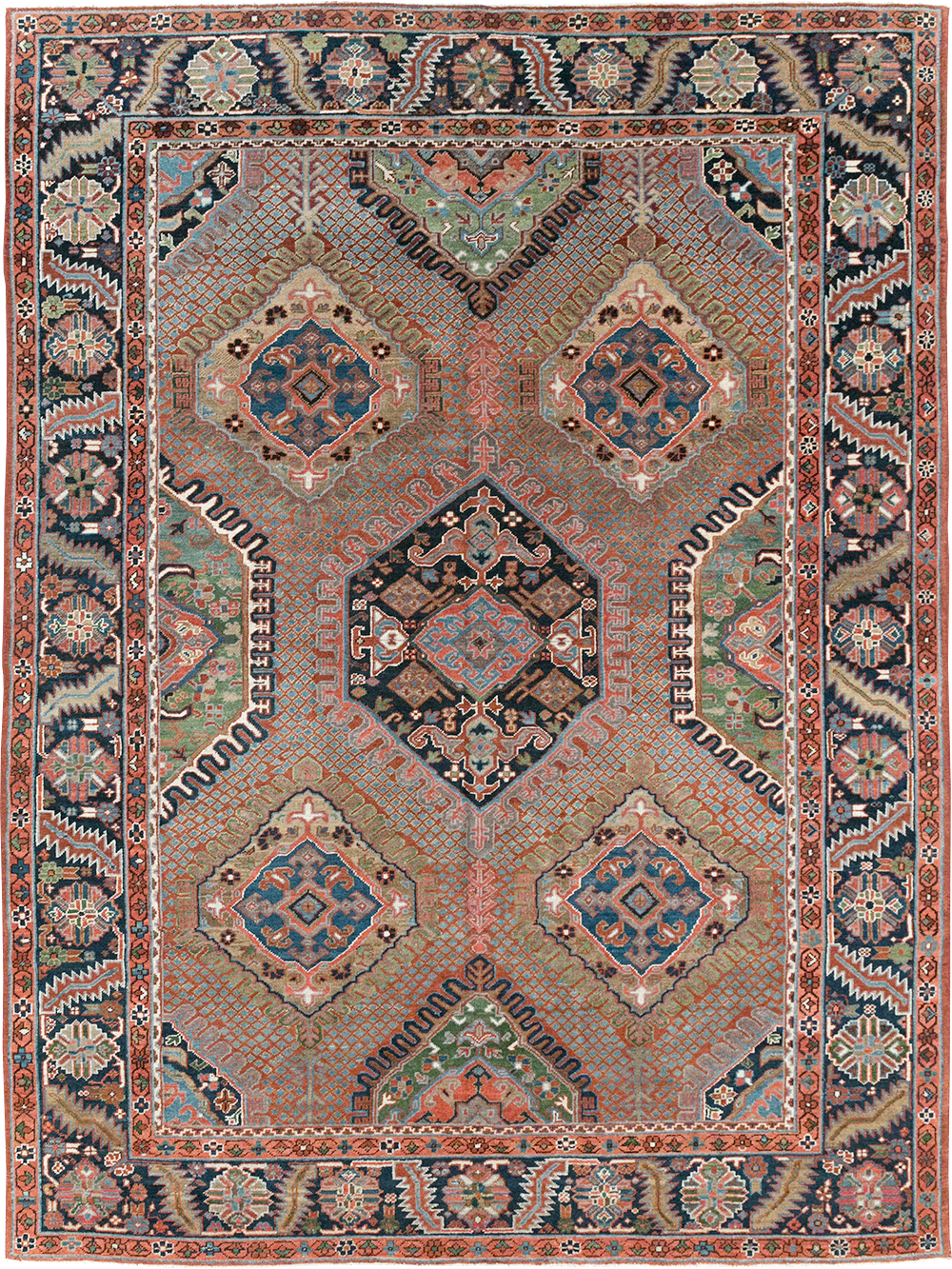 Antique Persian Heriz Carpet, No.31944 - Staging