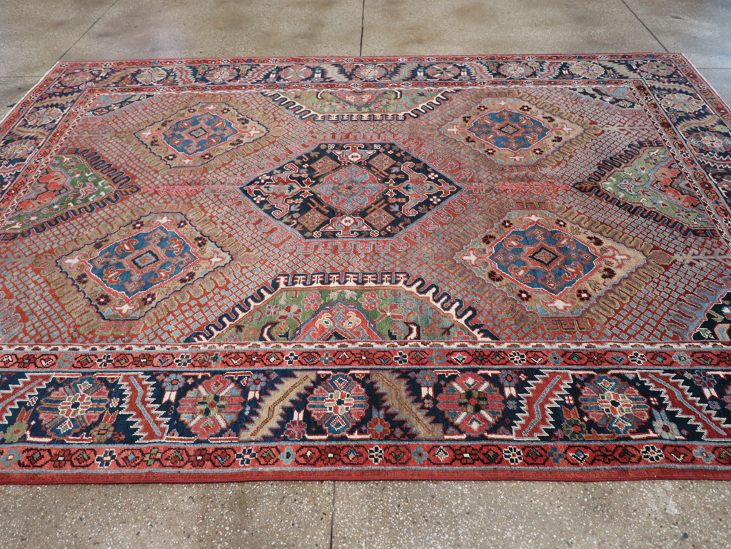 Antique Persian Heriz Carpet, No.31944 - Staging