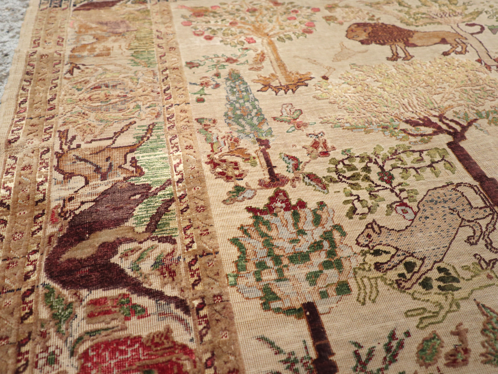 Antique Pictorial Kayseri Rug, No.31951 - Staging