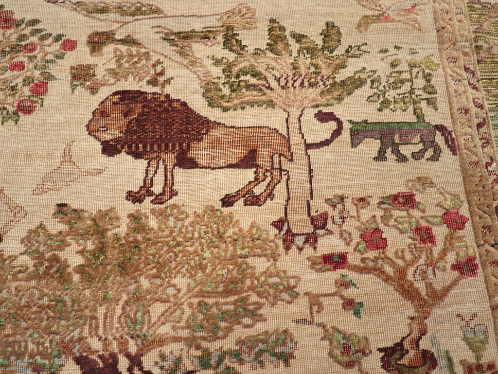 Antique Pictorial Kayseri Rug, No.31951 - Staging