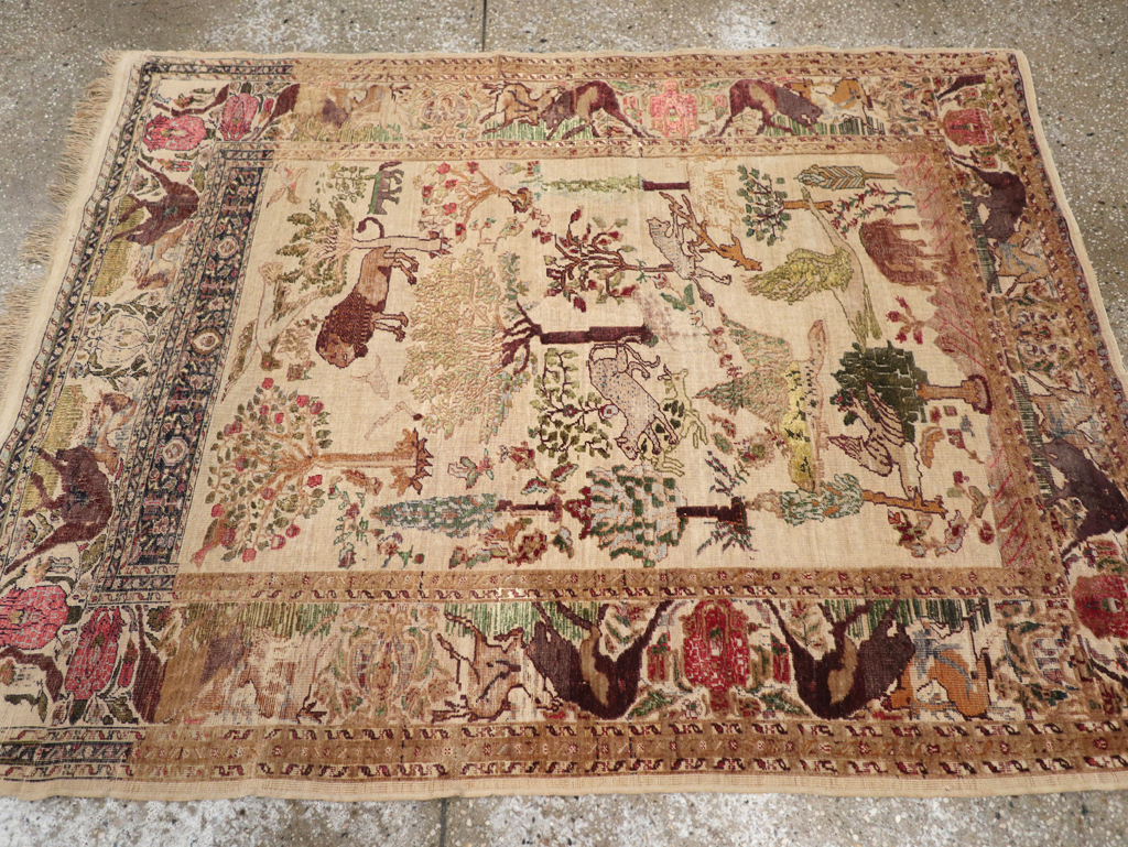 Antique Pictorial Kayseri Rug, No.31951 - Staging