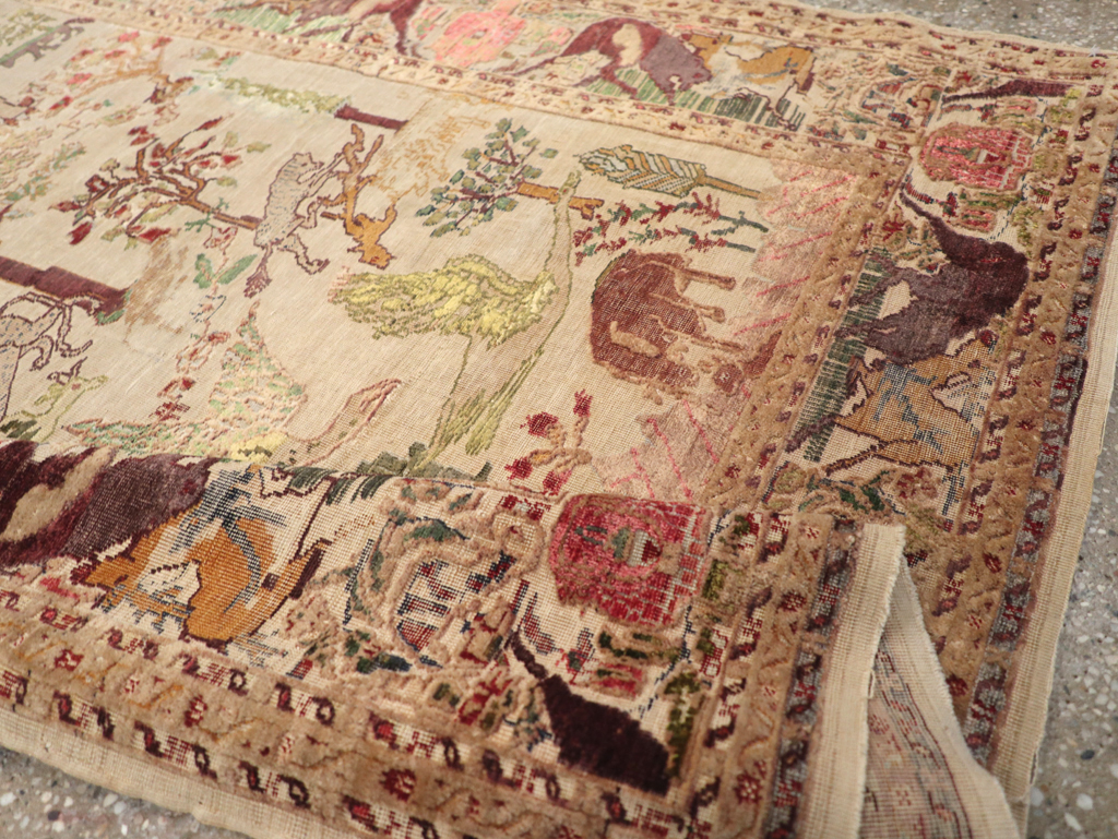 Antique Pictorial Kayseri Rug, No.31951 - Staging