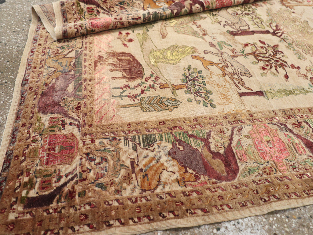 Antique Pictorial Kayseri Rug, No.31951 - Staging