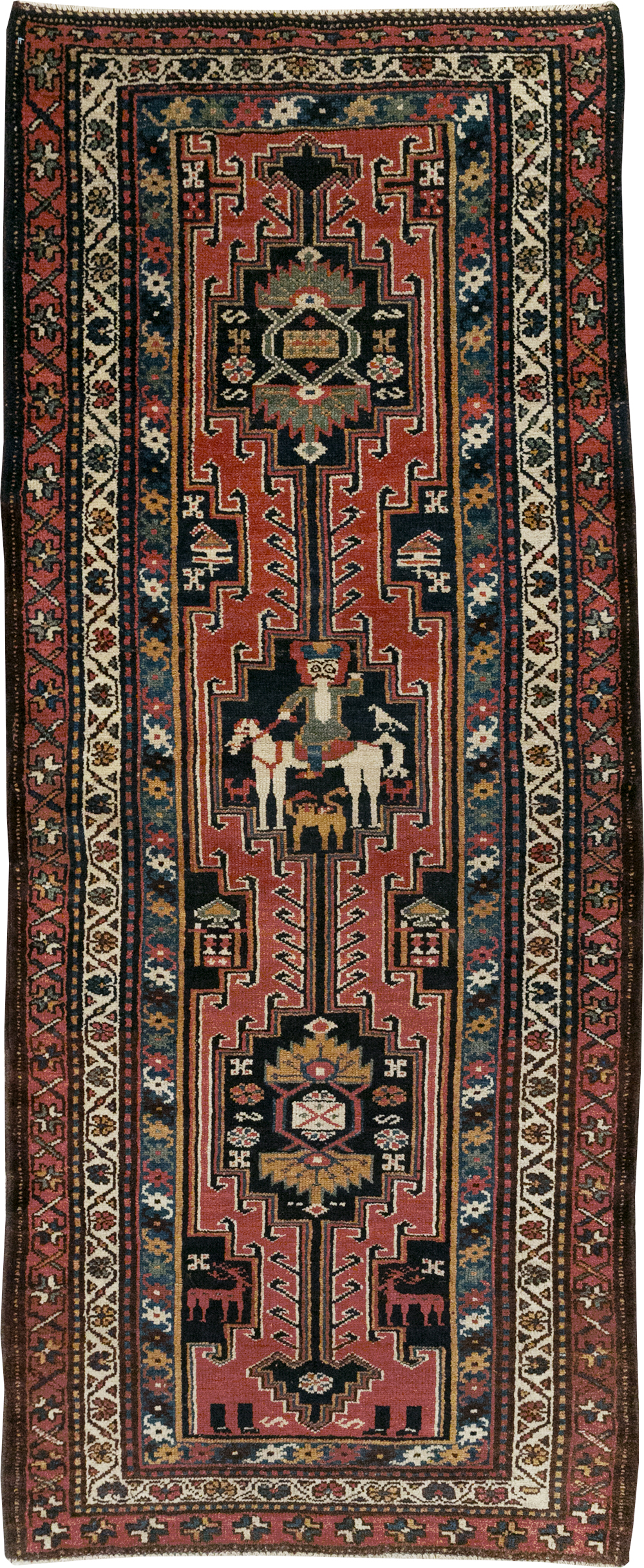 Antique Persian Kurdish Pictorial Rug, No.31953 - Staging