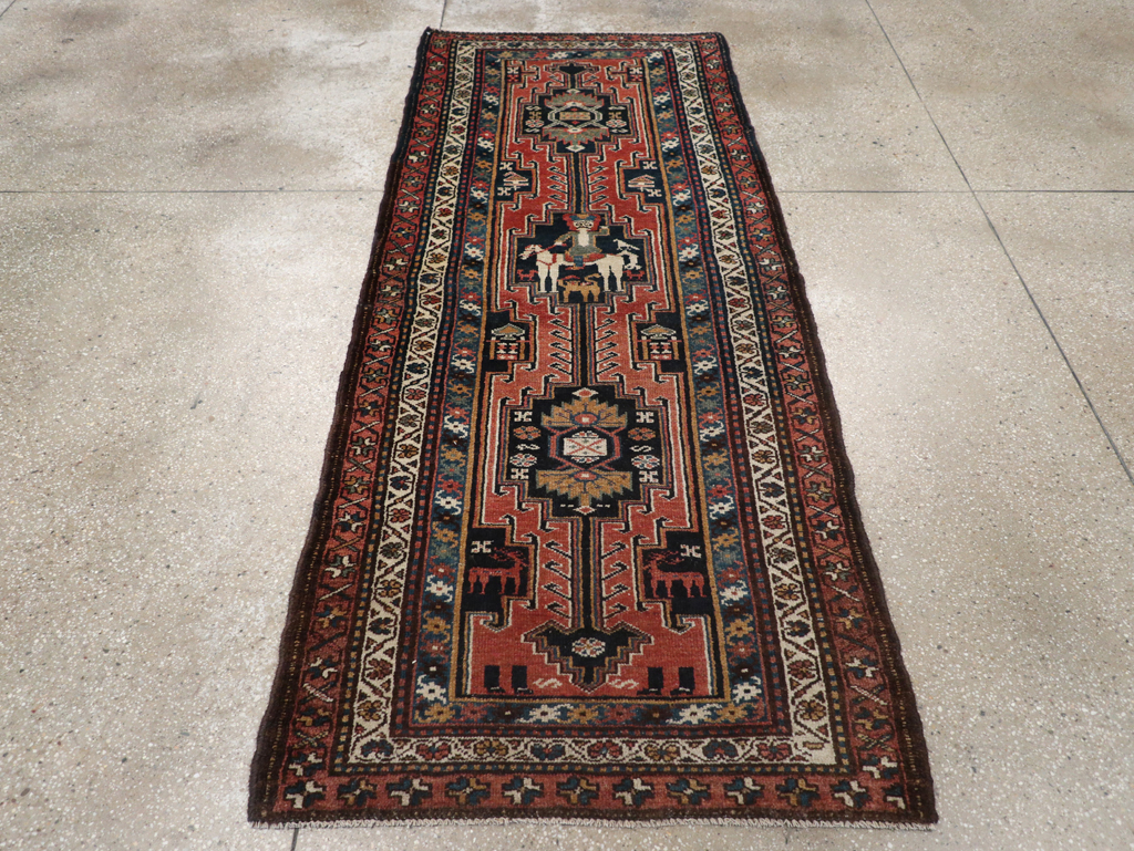 Antique Persian Kurdish Pictorial Rug, No.31953 - Staging
