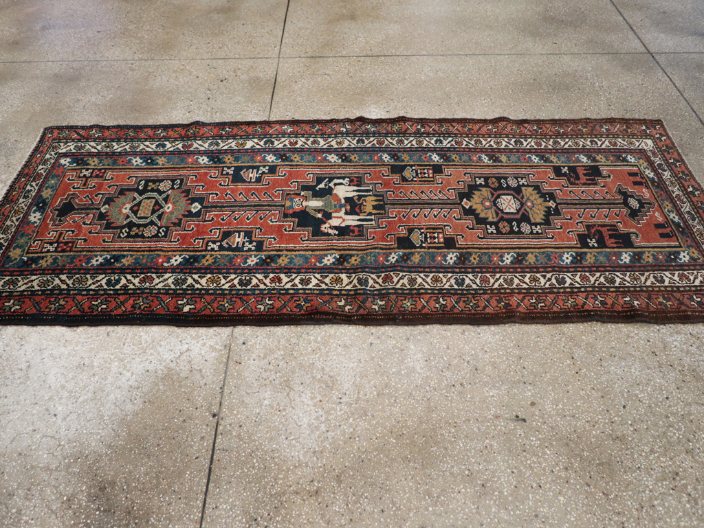 Antique Persian Kurdish Pictorial Rug, No.31953 - Staging