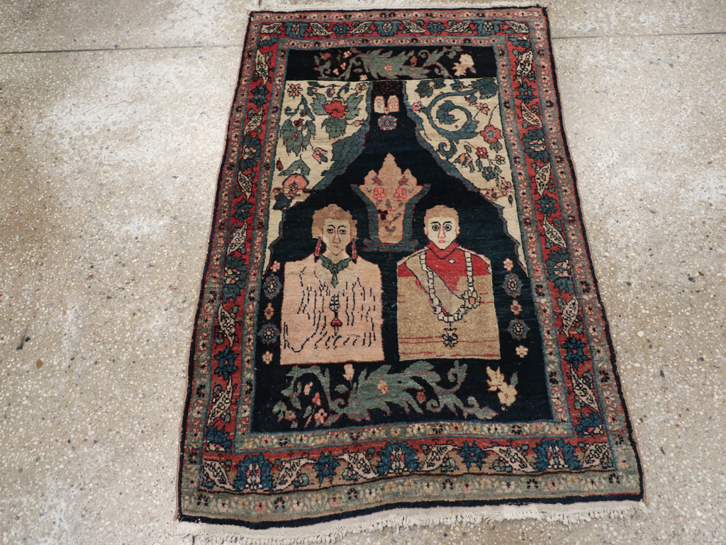 Antique Persian Bidjar Pictorial Rug, No.31954 - Staging