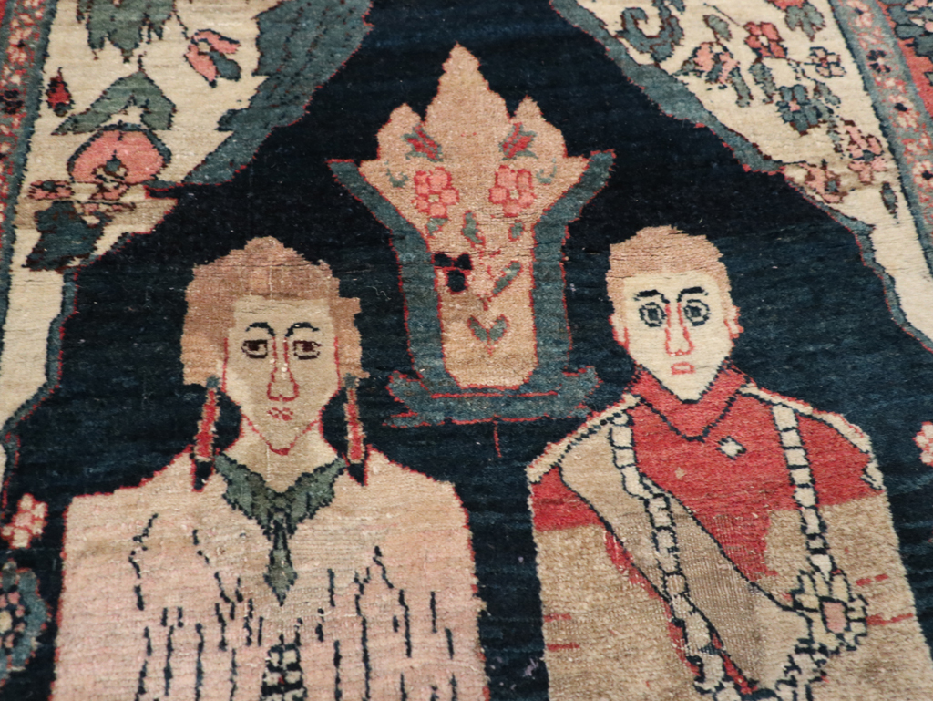 Antique Persian Bidjar Pictorial Rug, No.31954 - Staging