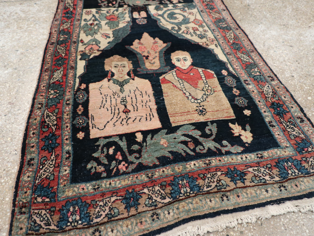 Antique Persian Bidjar Pictorial Rug, No.31954 - Staging