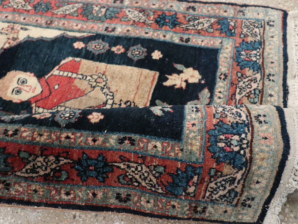 Antique Persian Bidjar Pictorial Rug, No.31954 - Staging