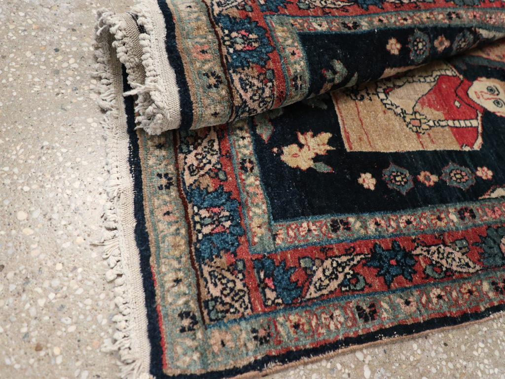 Antique Persian Bidjar Pictorial Rug, No.31954 - Staging