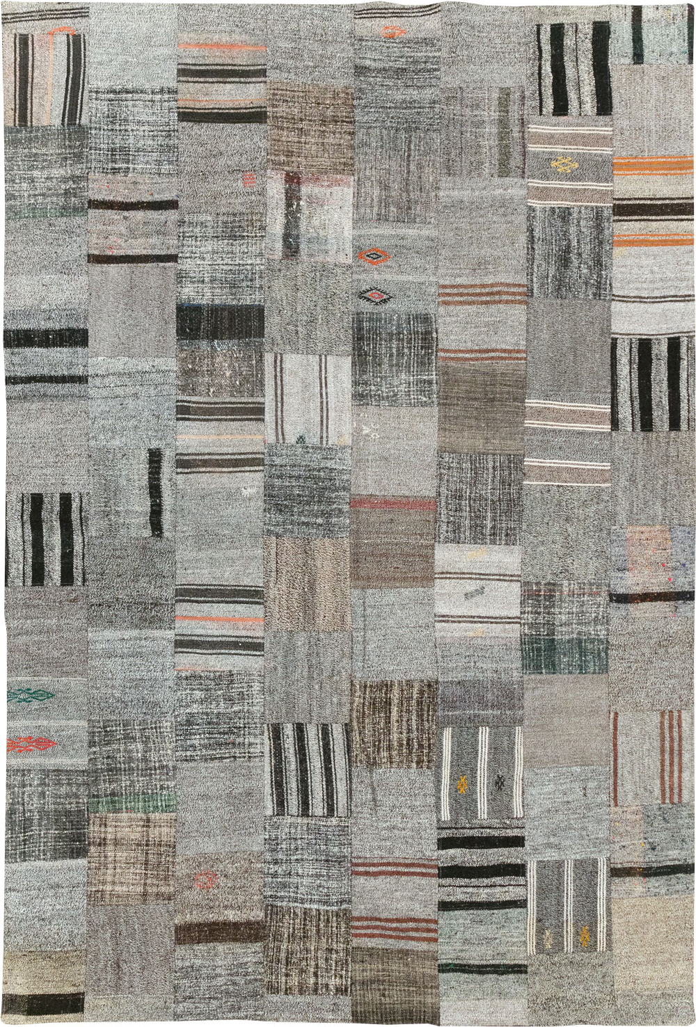 Contemporary Turkish Flatweave Small Room Size Carpet, No.31962 - Staging
