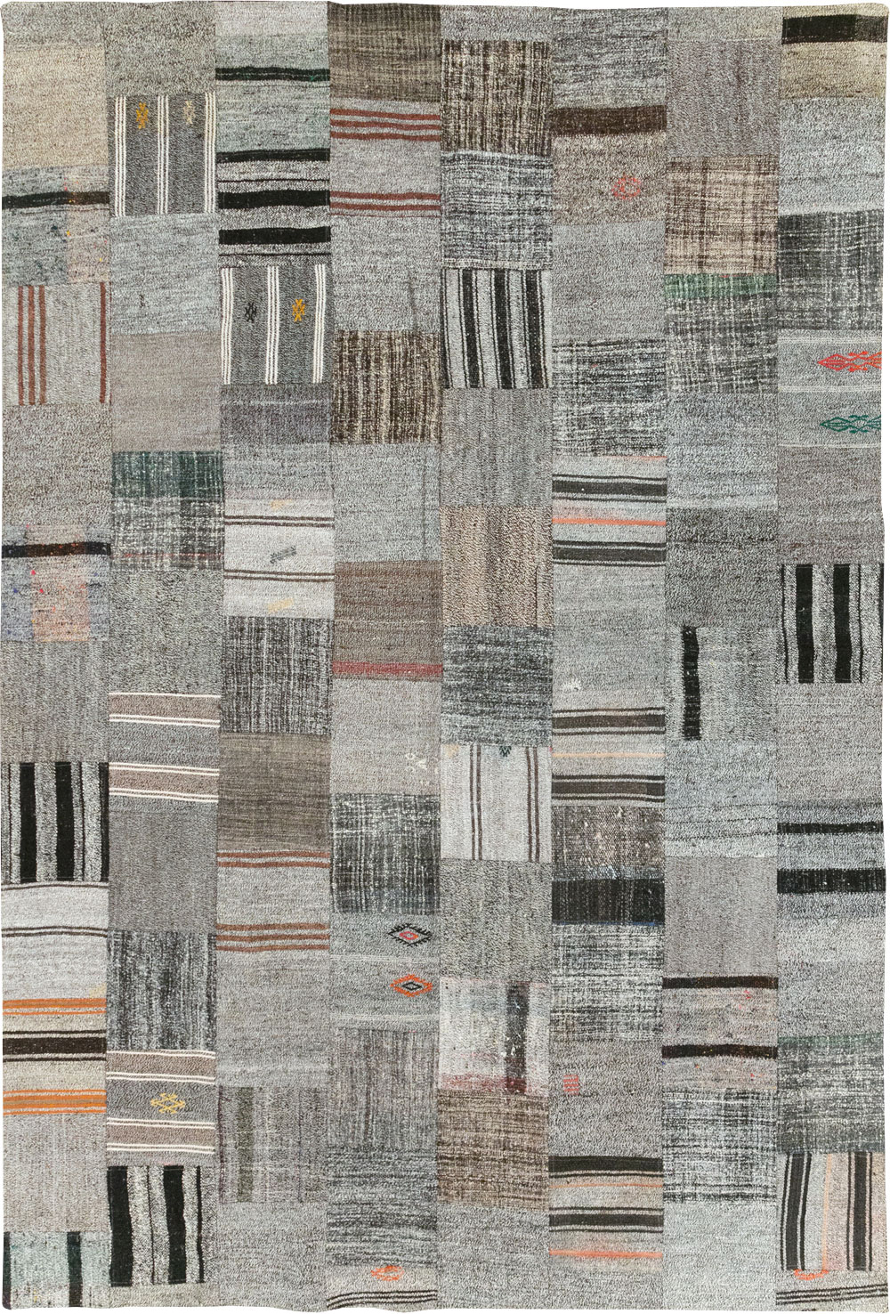 Contemporary Turkish Flatweave Small Room Size Carpet, No.31962 - Staging