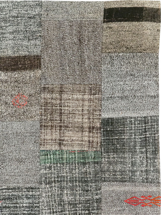 Contemporary Turkish Flatweave Small Room Size Carpet, No.31962 - Staging
