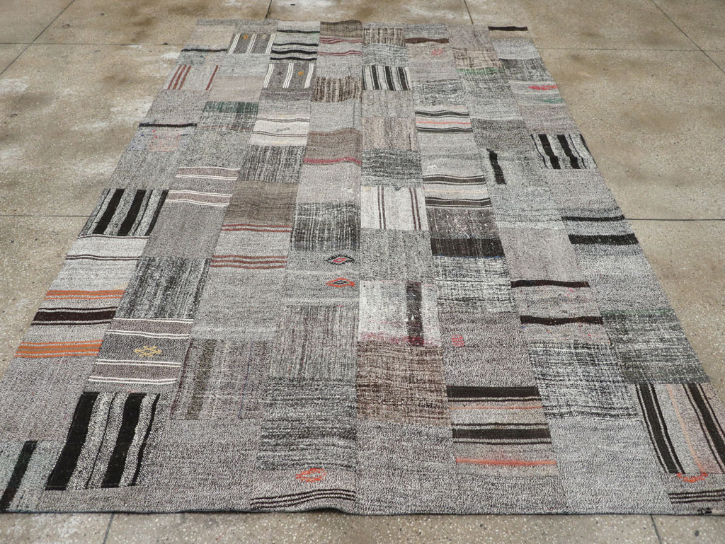 Contemporary Turkish Flatweave Small Room Size Carpet, No.31962 - Staging