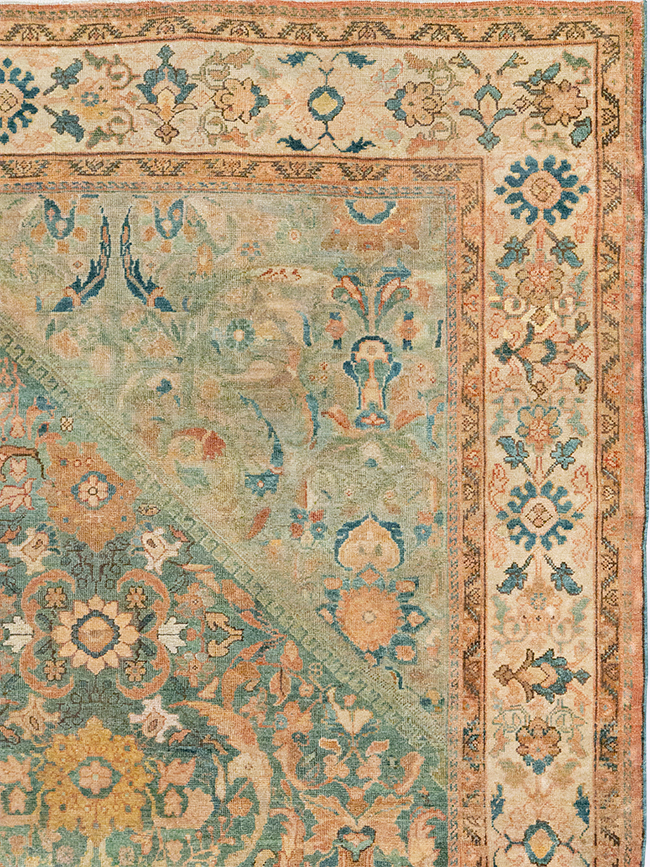 Antique Persian Mahal Room Size Carpet, No.31964 - Staging