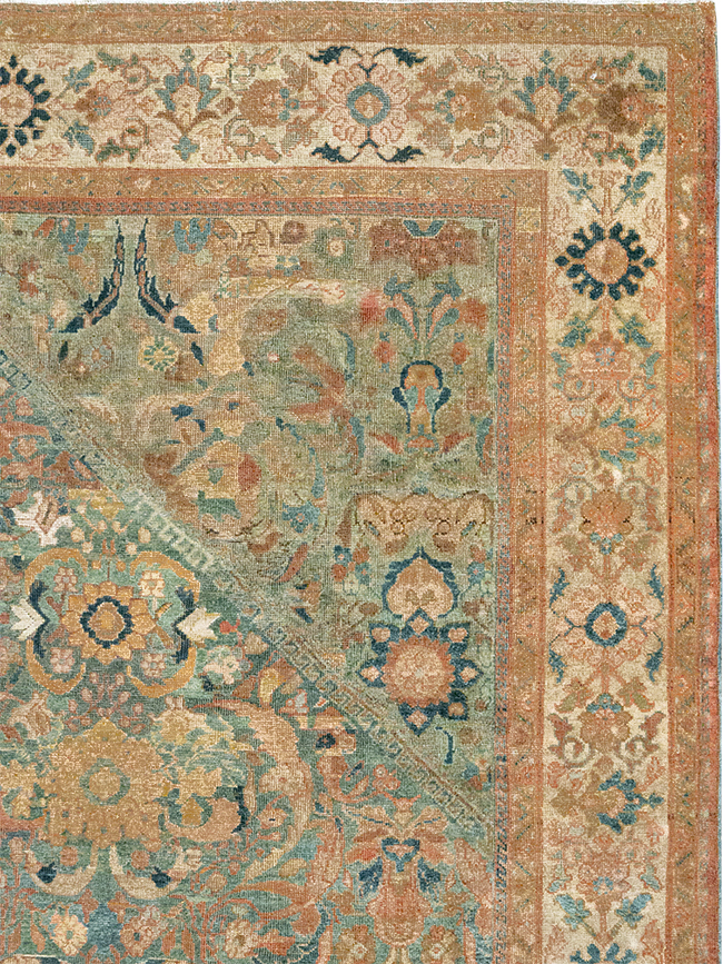 Antique Persian Mahal Room Size Carpet, No.31964 - Staging