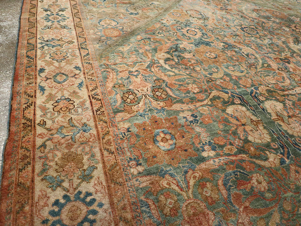 Antique Persian Mahal Room Size Carpet, No.31964 - Staging