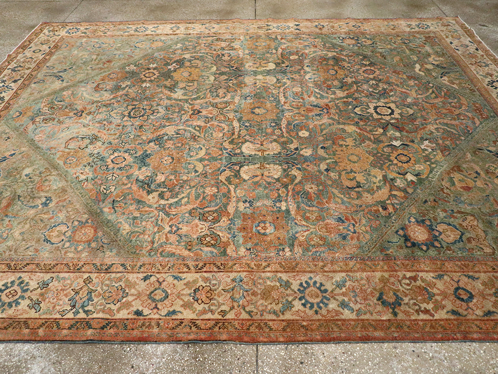 Antique Persian Mahal Room Size Carpet, No.31964 - Staging
