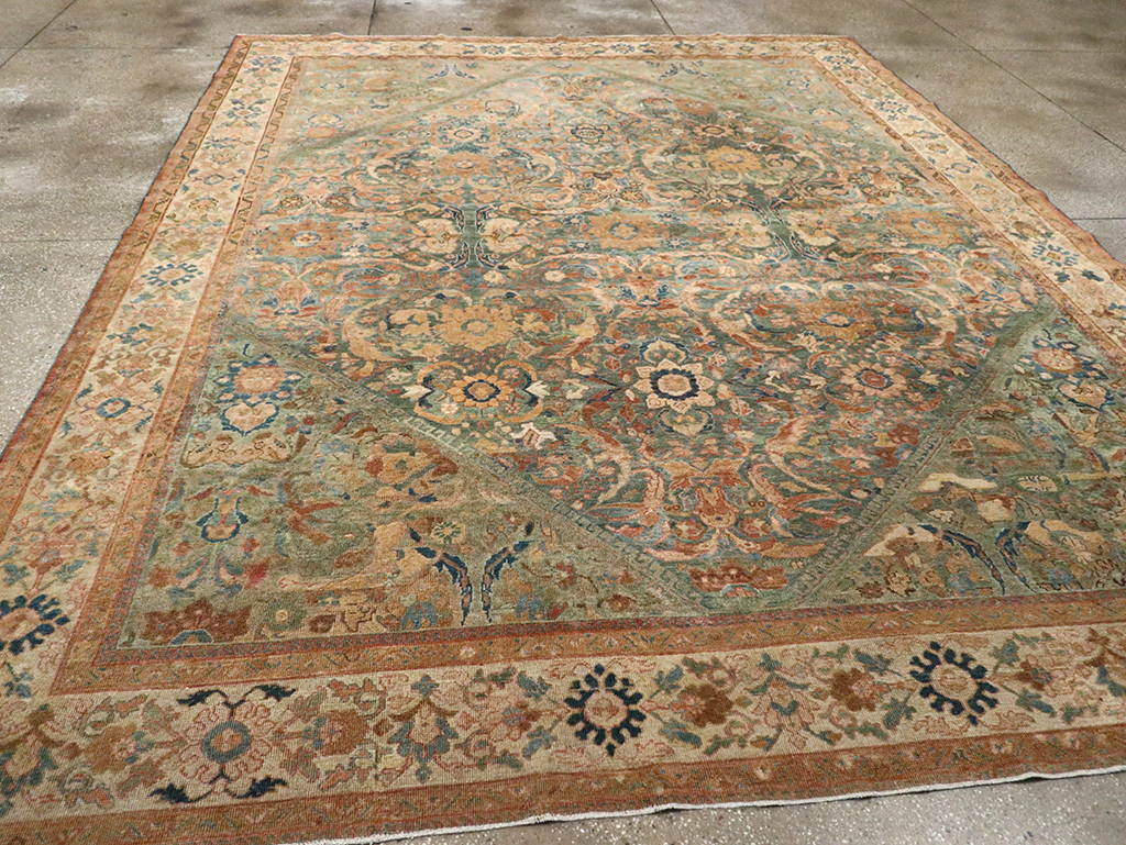 Antique Persian Mahal Room Size Carpet, No.31964 - Staging