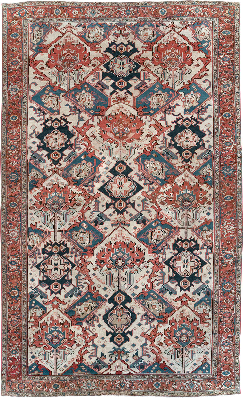 Antique Persian Heriz Carpet, No.31965 - Staging