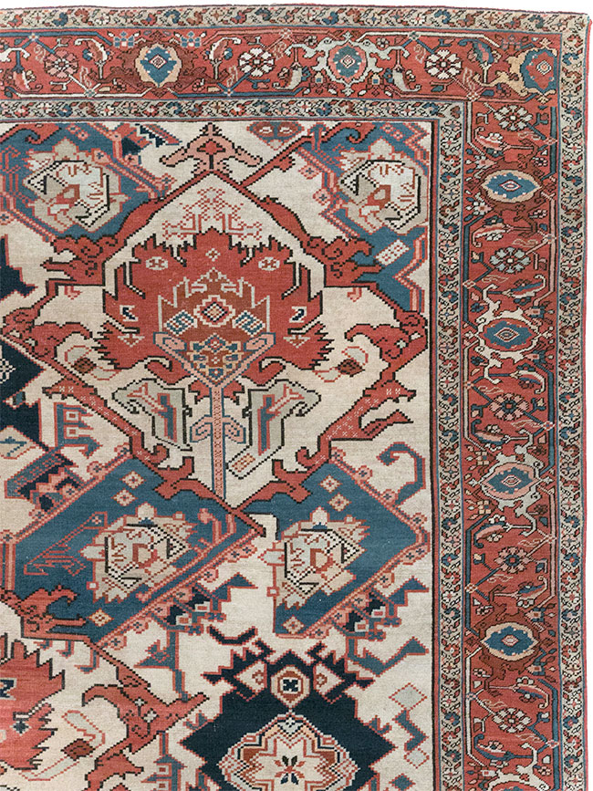 Antique Persian Heriz Carpet, No.31965 - Staging