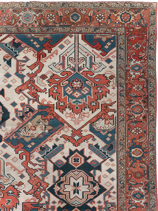 Antique Persian Heriz Carpet, No.31965 - Staging