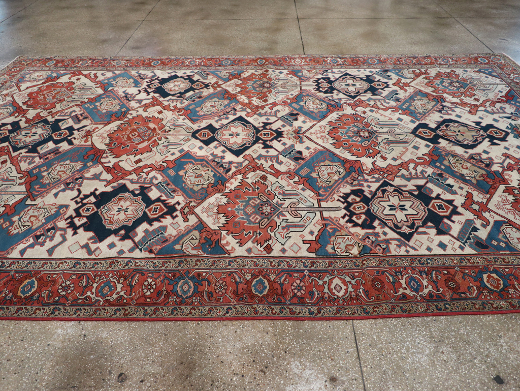 Antique Persian Heriz Carpet, No.31965 - Staging