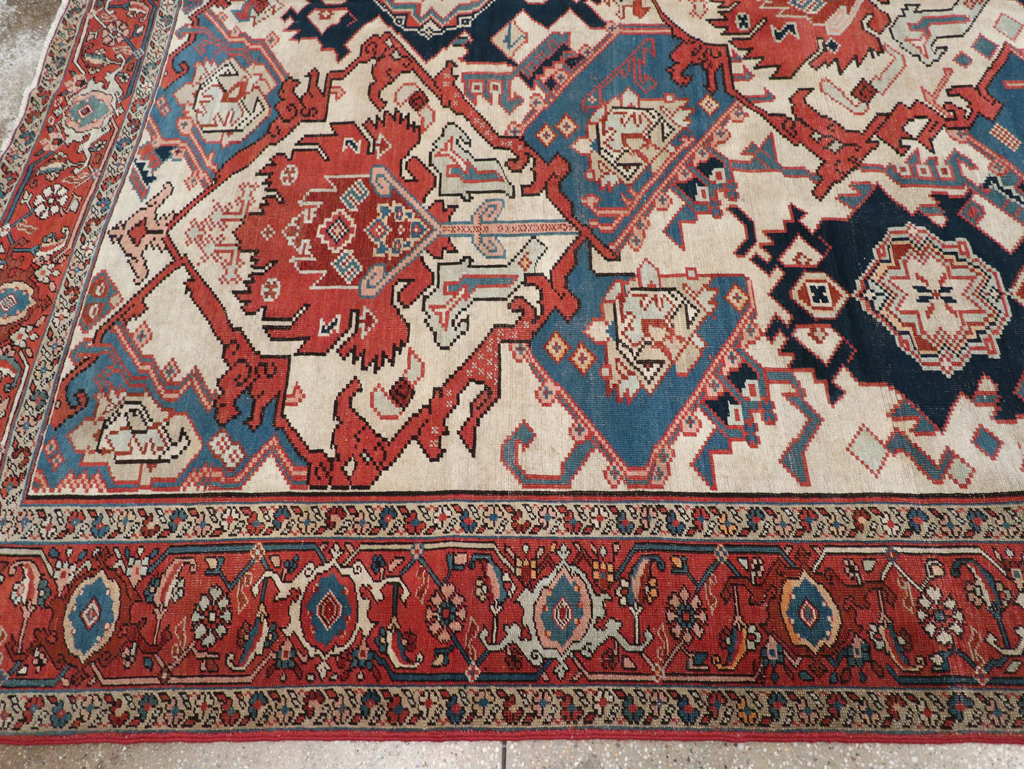 Antique Persian Heriz Carpet, No.31965 - Staging