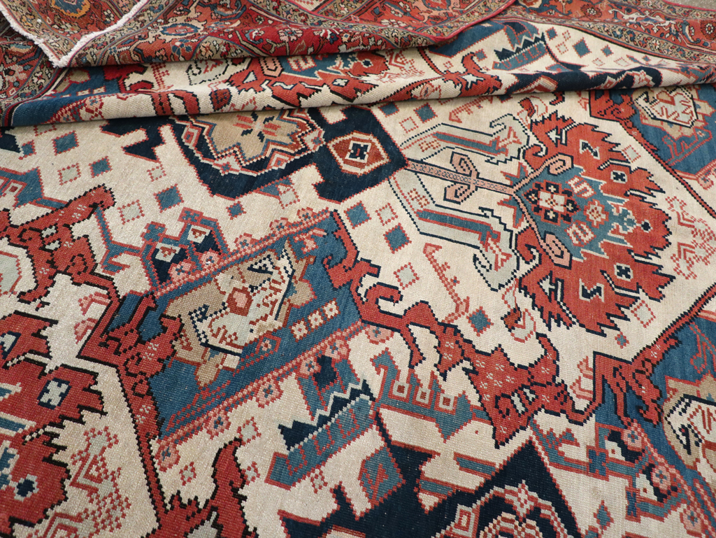 Antique Persian Heriz Carpet, No.31965 - Staging