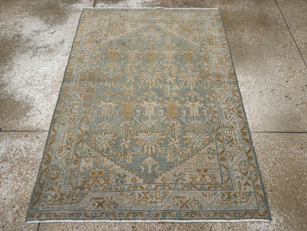 Vintage Persian Malayer Throw Rug, No.31967 - Staging
