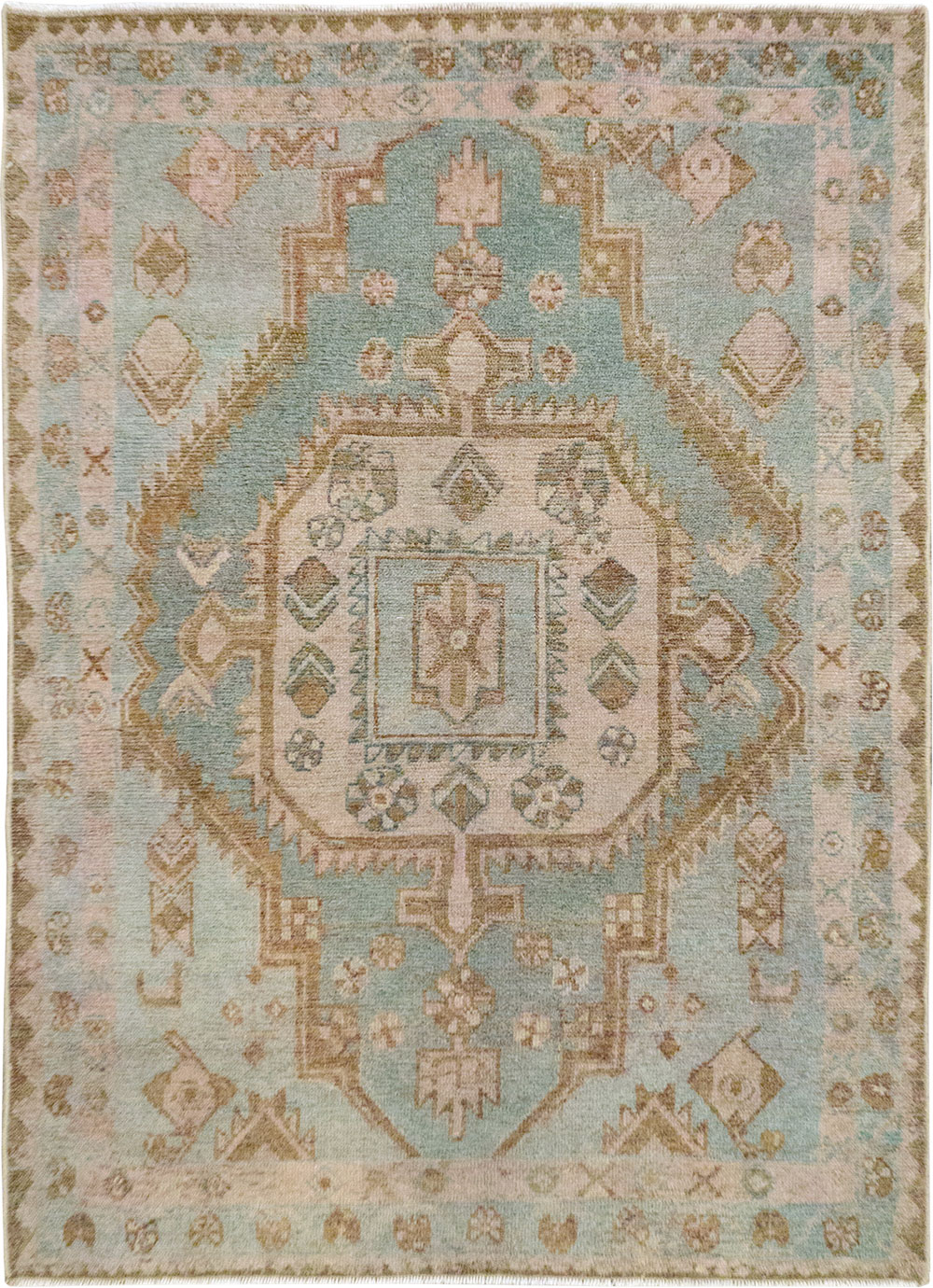 Vintage Persian Malayer Throw Rug, No.31970 - Staging