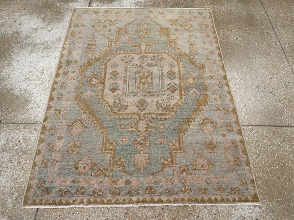 Vintage Persian Malayer Throw Rug, No.31970 - Staging