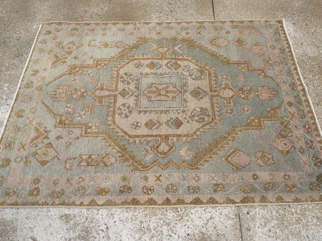 Vintage Persian Malayer Throw Rug, No.31970 - Staging