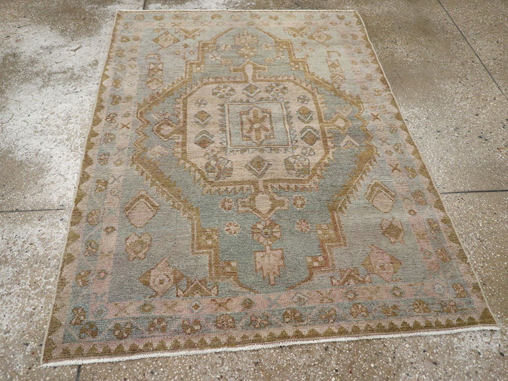 Vintage Persian Malayer Throw Rug, No.31970 - Staging