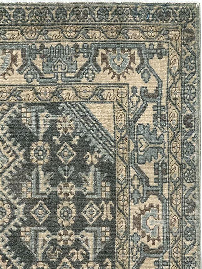 Vintage Persian Malayer Throw Rug, No.31972 - Staging