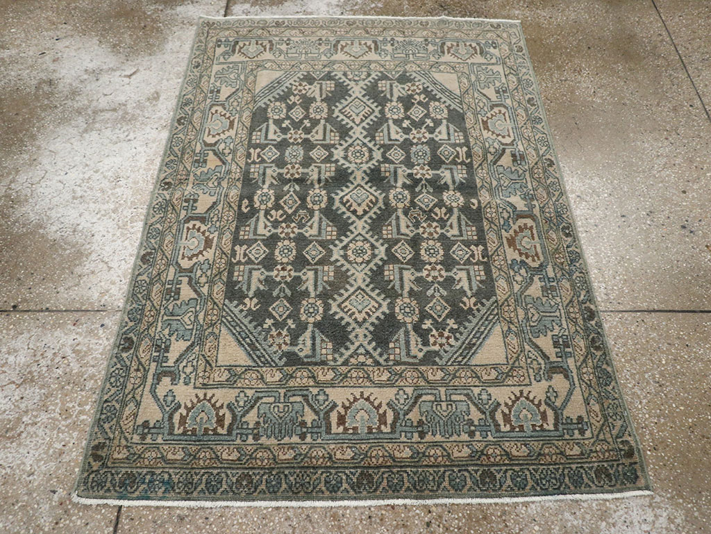 Vintage Persian Malayer Throw Rug, No.31972 - Staging