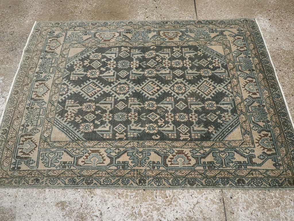 Vintage Persian Malayer Throw Rug, No.31972 - Staging