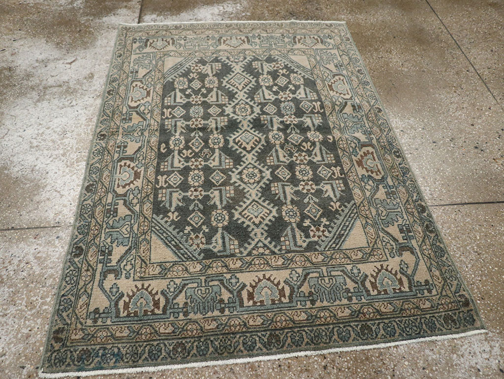 Vintage Persian Malayer Throw Rug, No.31972 - Staging