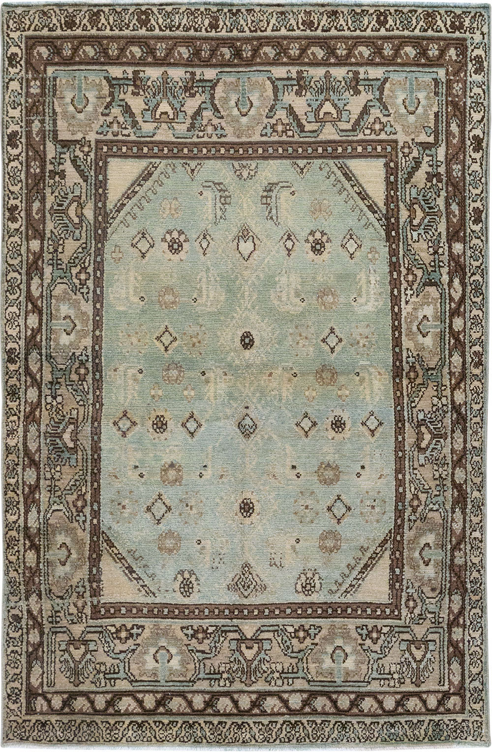 Vintage Persian Malayer Throw Rug, No.31973 - Staging