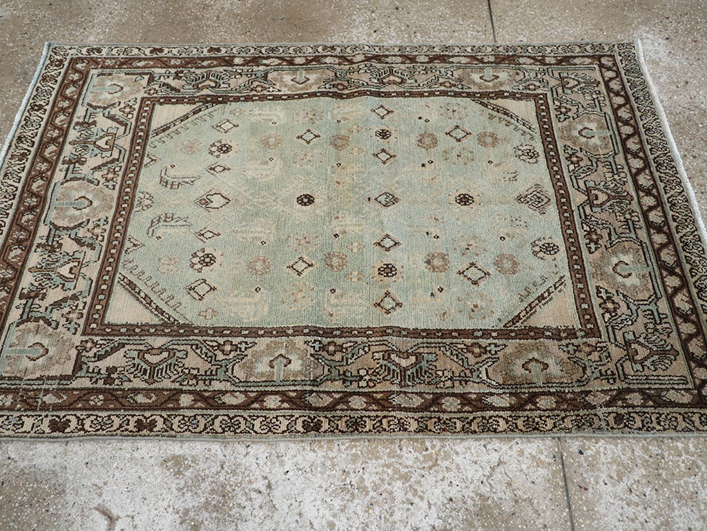 Vintage Persian Malayer Throw Rug, No.31973 - Staging