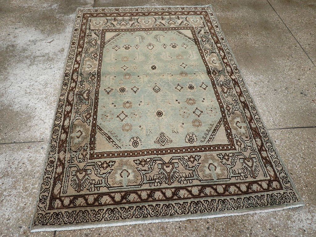 Vintage Persian Malayer Throw Rug, No.31973 - Staging